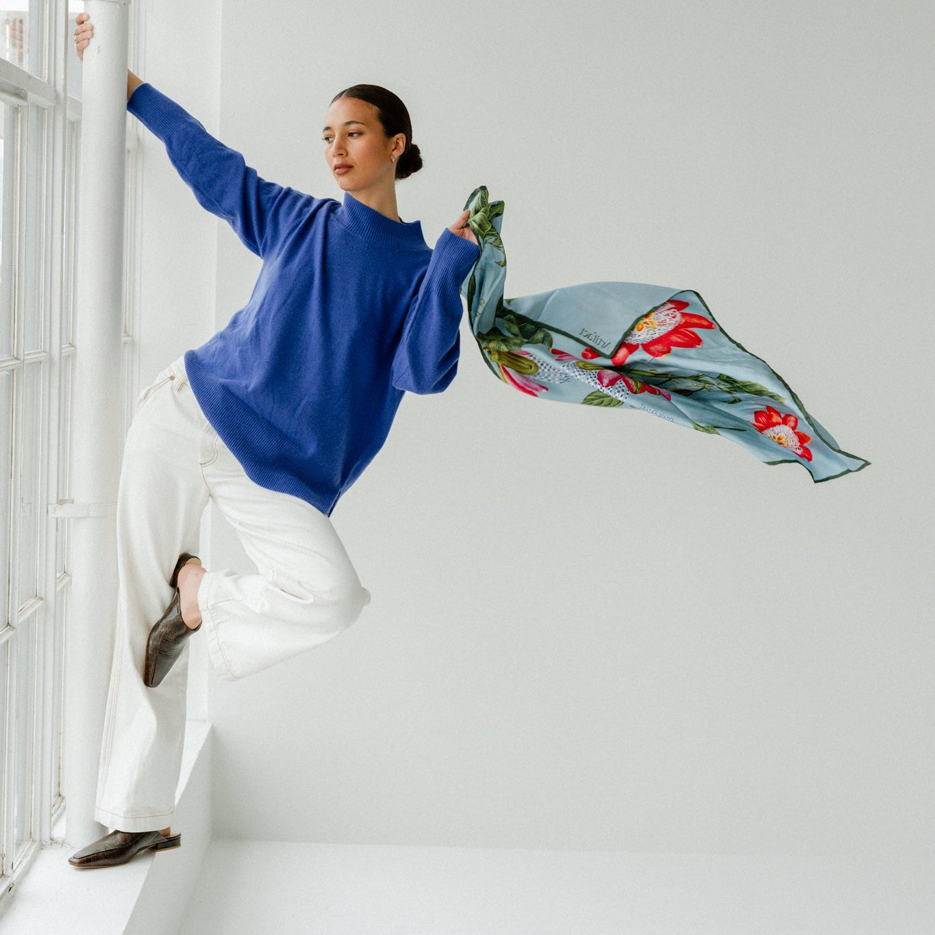 Liora Blossom:  Square Silk Scarf