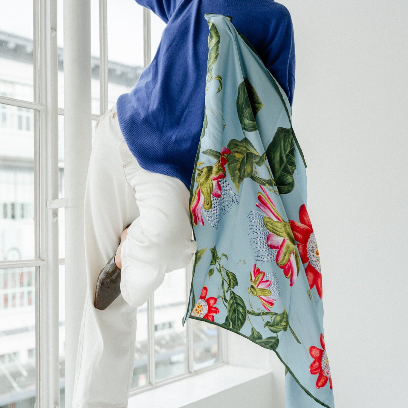 Liora Blossom:  Square Silk Scarf