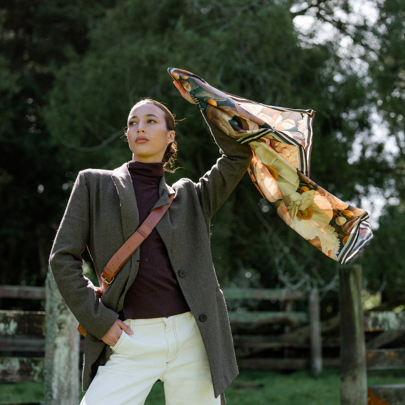 Liora Study:  Square Silk Scarf