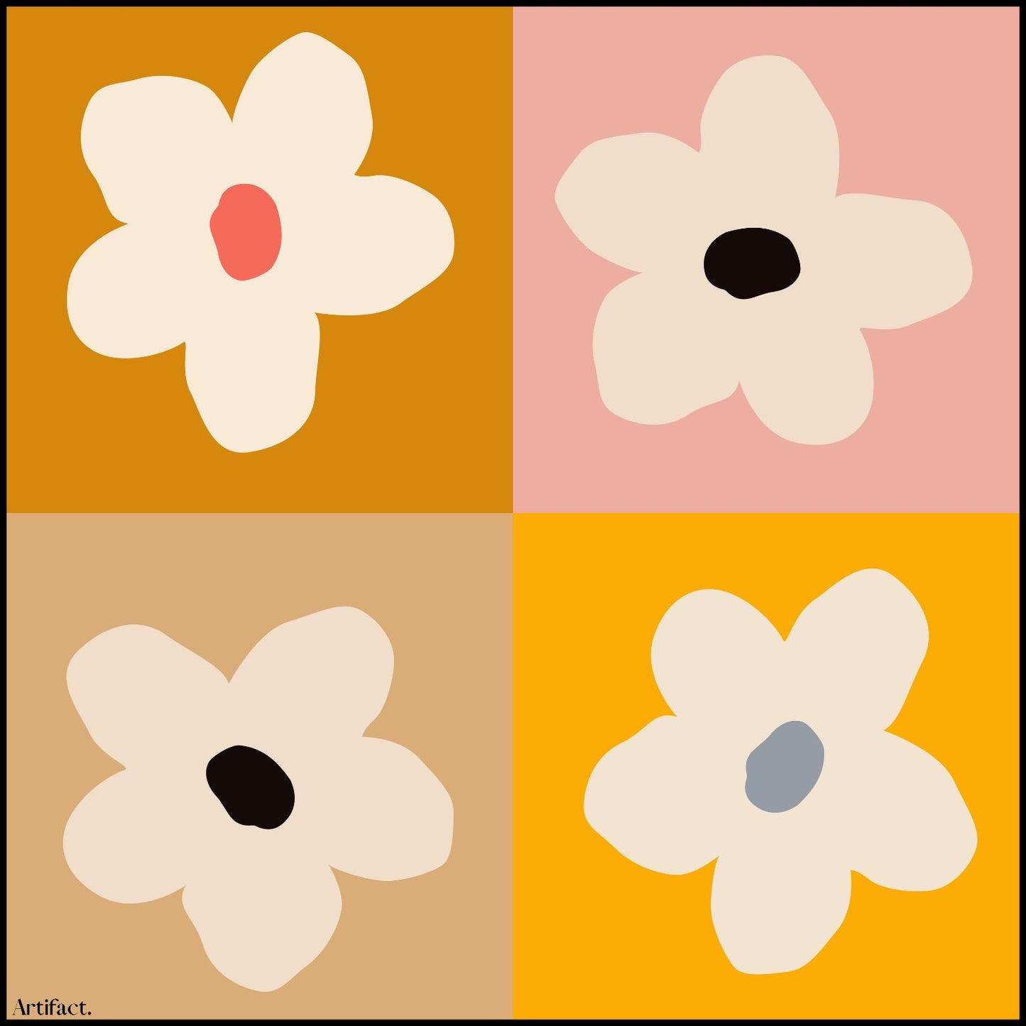 Petal Pop:  Square Silk Scarf